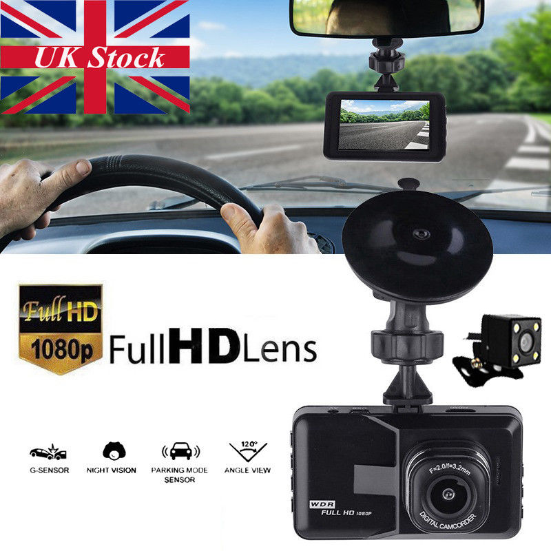 Dual Lens Camera HD 1080P 170° Car DVR Video Dash Cam Front + Rear Recorder  – Hirix