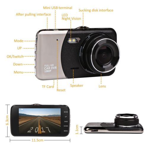 Shayson Mirror Dash Cam 1080P Full HD Dual Lens 10 inch HD touchscreen,IP68 waterproof Driving Recorder with 170°wide visual angle Loop Recording & G-sensor,Parking Monitor,Motion Detection 