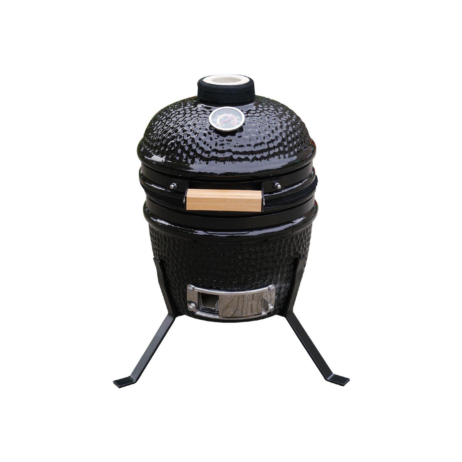 Alivio Kamado 13" Ceramic Mini BBQ Grill Smoker Egg Charcoal Cooking Oven, Portable Oven and Smoker with Stand - Image 2
