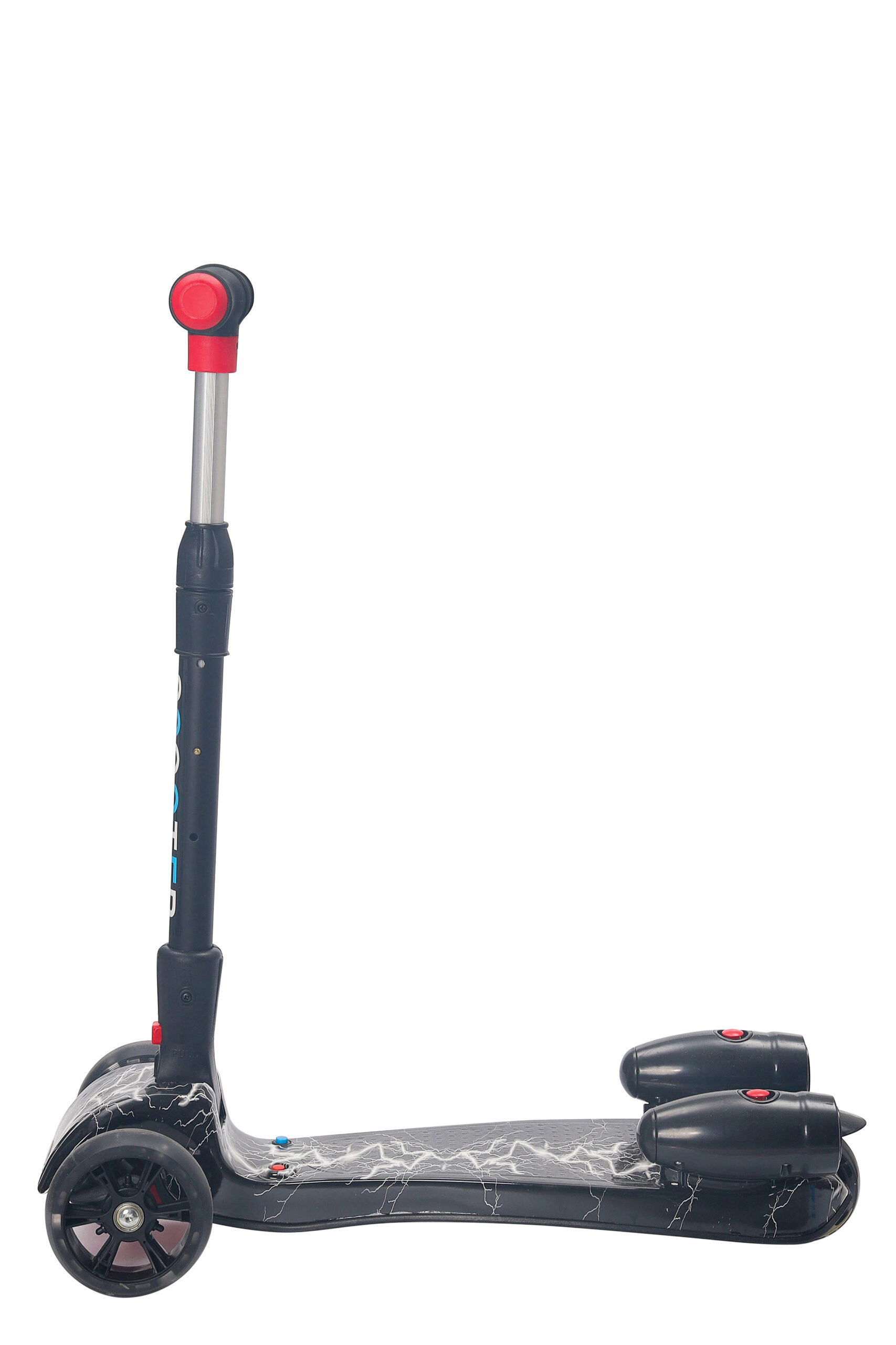 3 Wheel Foldable Kick Scooter w/Flashing Wheels Music Water Spray - Image 2