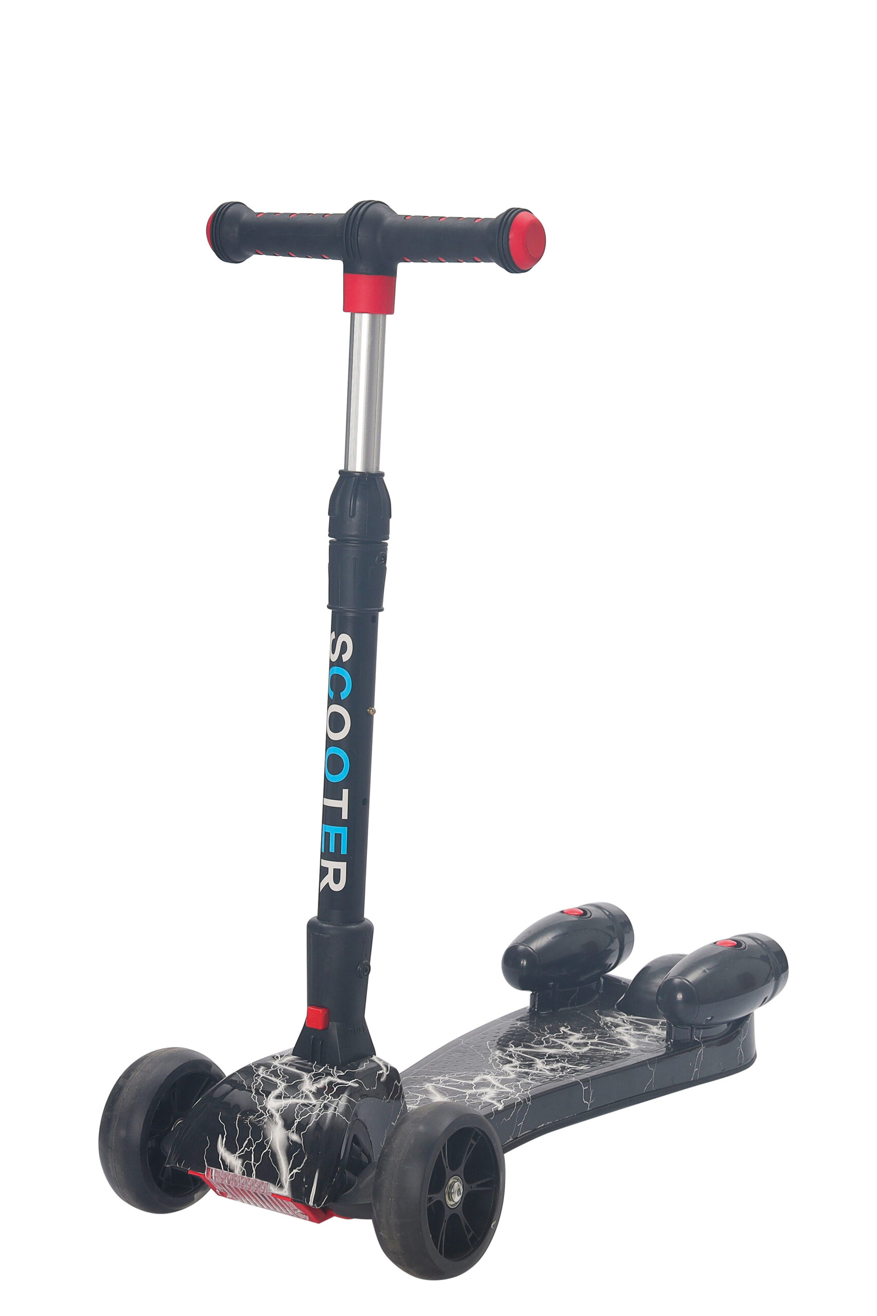 3 Wheel Foldable Kick Scooter w/Flashing Wheels Music Water Spray - Image 3