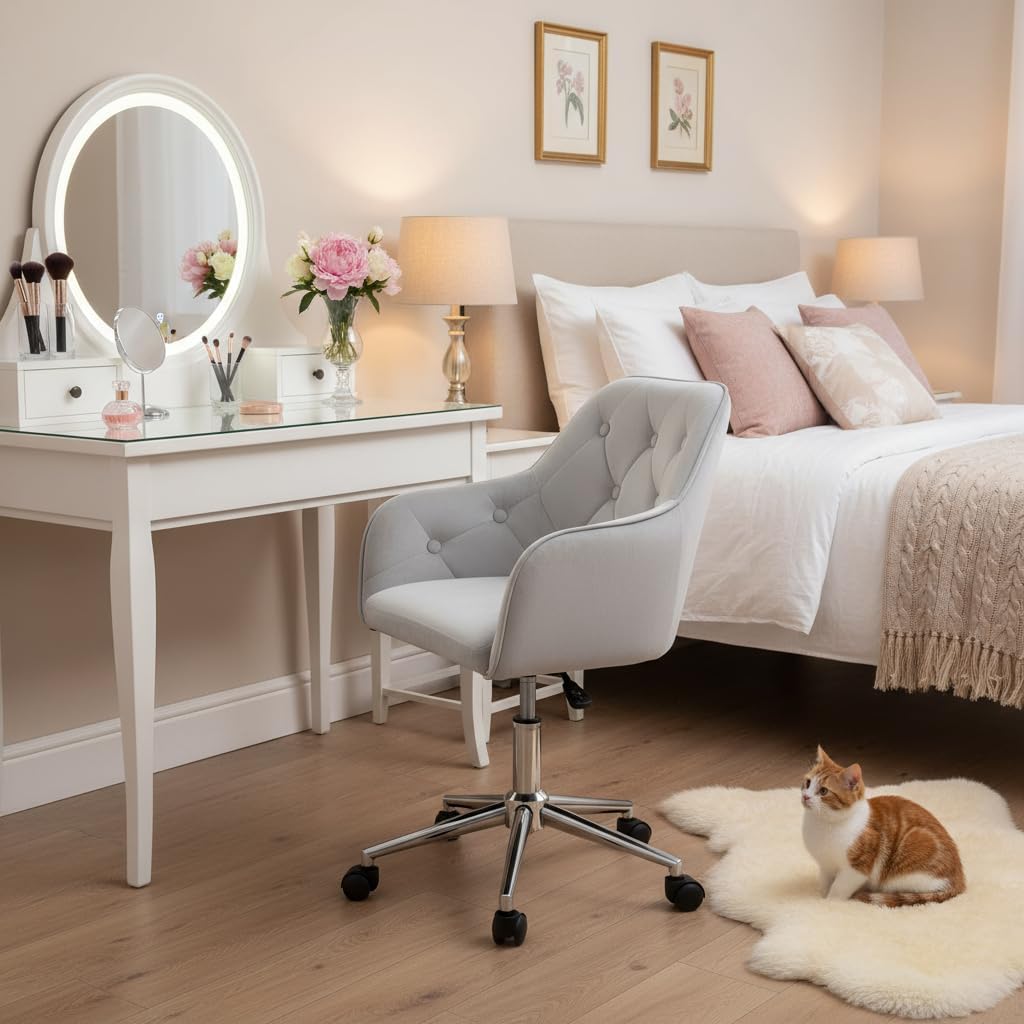 Velvet Executive Ergonomic Swivel Chair with Armrests and Back Support - Image 4