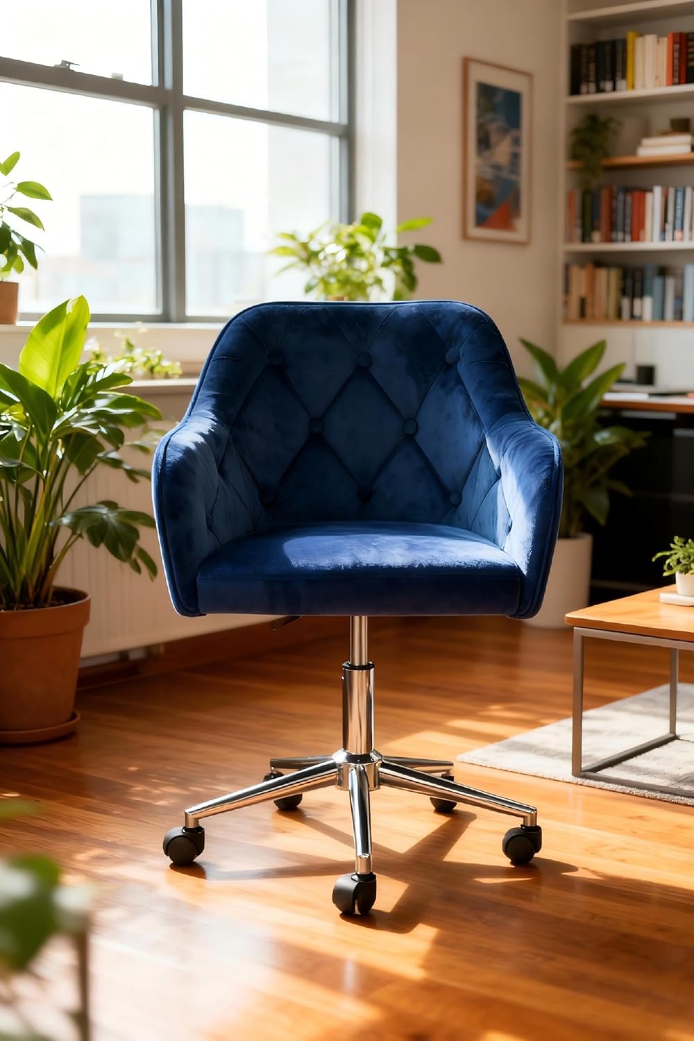 Velvet Executive Ergonomic Swivel Chair with Armrests and Back Support - Image 9