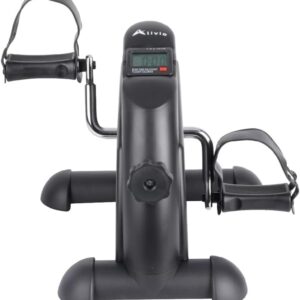 Alivio Portable Mini Exercise Bike Pedal for Arms, Legs, Workout, Gym Fitness Foot Pedal Exercisers Exercise Machine, Smooth Magnetic Resistance Drive with 5In LCD Display (Black)