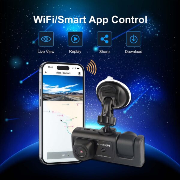 Alivio Night Vision Motion Detection Dash Cam Front and Rear Camera 1080P, G-sensor Full HD Dual Dash In Car Dashcam - Image 4