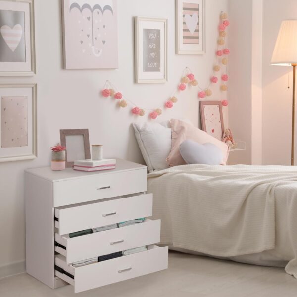 Alivio 4 Drawers Bedside Cabinet, Nightstand Chest of Drawers Storage Cabinet for Office, Bedroom, Study Room, Living Room, Dressing Room - Image 5
