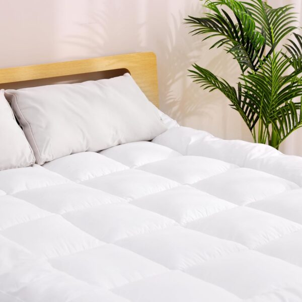 Alivio Soft & Fluffy Microfiber Single Mattress Topper - Extra Thick Quilted Cover for Ultimate Comfort (White) - Image 6