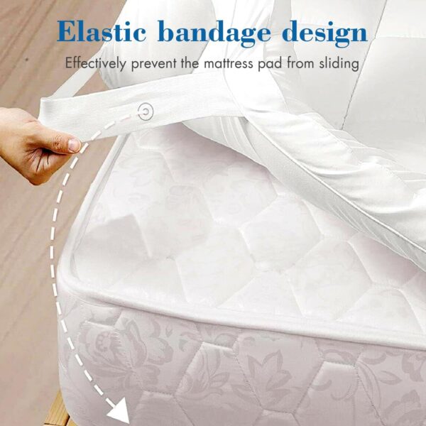 Alivio Soft & Fluffy Microfiber Single Mattress Topper - Extra Thick Quilted Cover for Ultimate Comfort (White) - Image 5