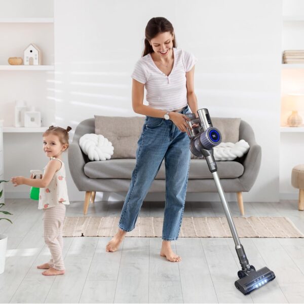 Alivio Cordless Vacuum Cleaner 250W with Touch Screen Self-Standing Design, Cordless Stick Vacuum & Wall-Mount Charging for Multiple Scenarios Carpet, Hard Floor, Pet Hair Up to 60 Mins Run Time - Image 2
