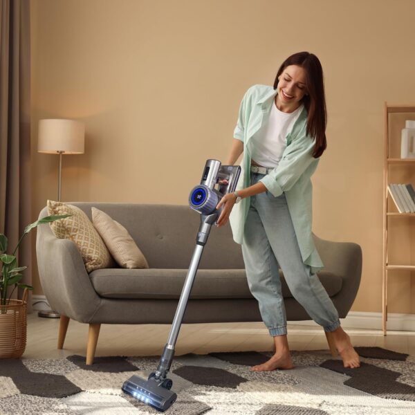 Alivio Cordless Vacuum Cleaner 250W with Touch Screen Self-Standing Design, Cordless Stick Vacuum & Wall-Mount Charging for Multiple Scenarios Carpet, Hard Floor, Pet Hair Up to 60 Mins Run Time - Image 5