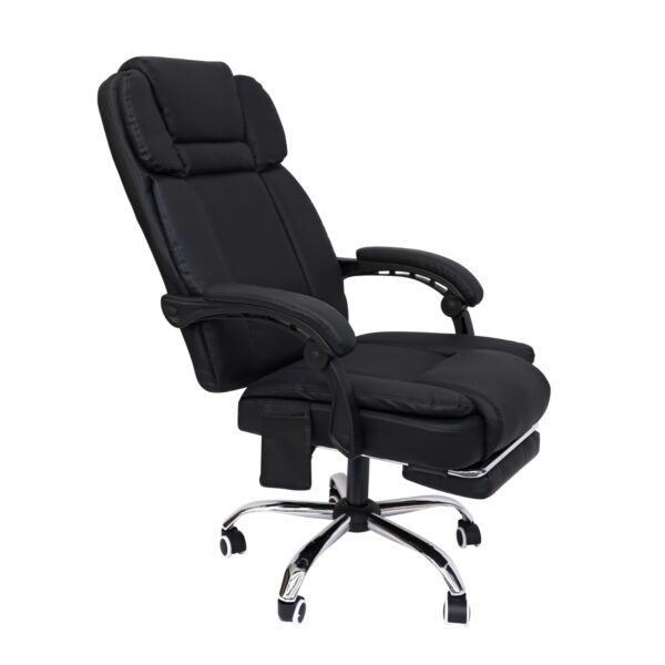 Alivio Heavy Duty Office Massage Chair, 360 Degree Swivel Recliner Chair with Footrest, Adjustable Lumbar Support, 7-Point Vibrating Massage Chair (Black)