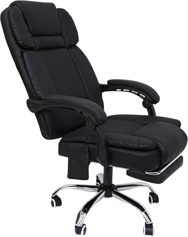 Alivio Heavy Duty Office Massage Chair, 360 Degree Swivel Recliner Chair with Footrest, Adjustable Lumbar Support, 7-Point Vibrating Massage Chair (Black) - Image 9