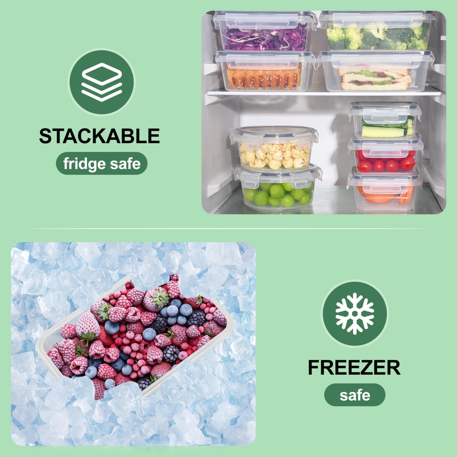 Alivio 24Pc Food Storage Containers, Meal Prep Containers with Leakproof Lid, Airtight Lunch Box, Microwave, Oven, Freezer & Dishwasher Glass Storage Box Multiple Size (Transparent, Set of 24pc) - Image 7