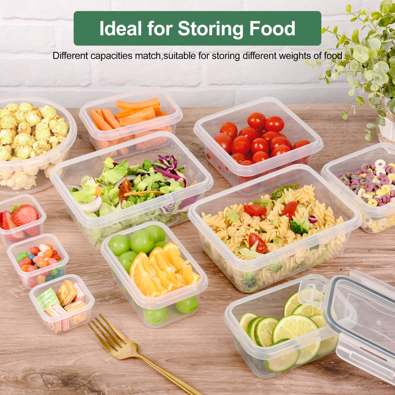 Alivio 24Pc Food Storage Containers, Meal Prep Containers with Leakproof Lid, Airtight Lunch Box, Microwave, Oven, Freezer & Dishwasher Glass Storage Box Multiple Size (Transparent, Set of 24pc) - Image 8