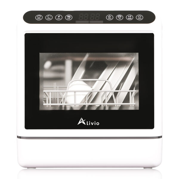 Alivio Portable Mini Dishwasher Countertop with 5L Water Tank, Dishwasher Small Compact Table top Dishwasher with 5-Program System, 2-Tier Rack, 3-Spray Arm, for Apartments & RVs White - Image 10