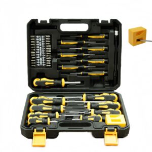 Alivio 43-Piece Screwdriver Tool Set, Chrome Vanadium Steel Magnetic Tips - PP+TPR Soft Grip Non-Slip Ergonomic Handles, Durable Storage Case for Home, DIY & Professional Repair