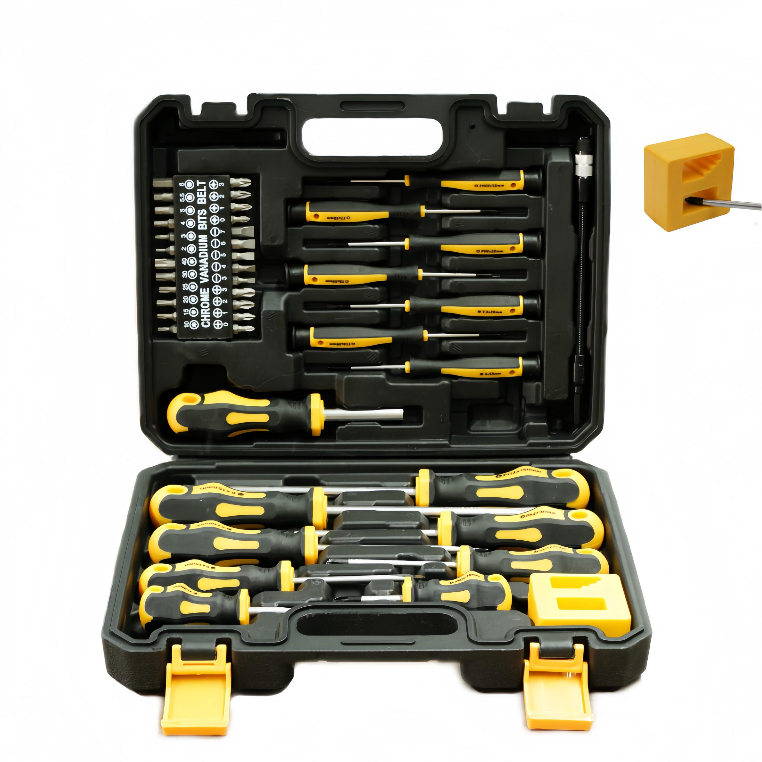 Alivio 43-Piece Screwdriver Tool Set, Chrome Vanadium Steel Magnetic Tips - PP+TPR Soft Grip Non-Slip Ergonomic Handles, Durable Storage Case for Home, DIY & Professional Repair