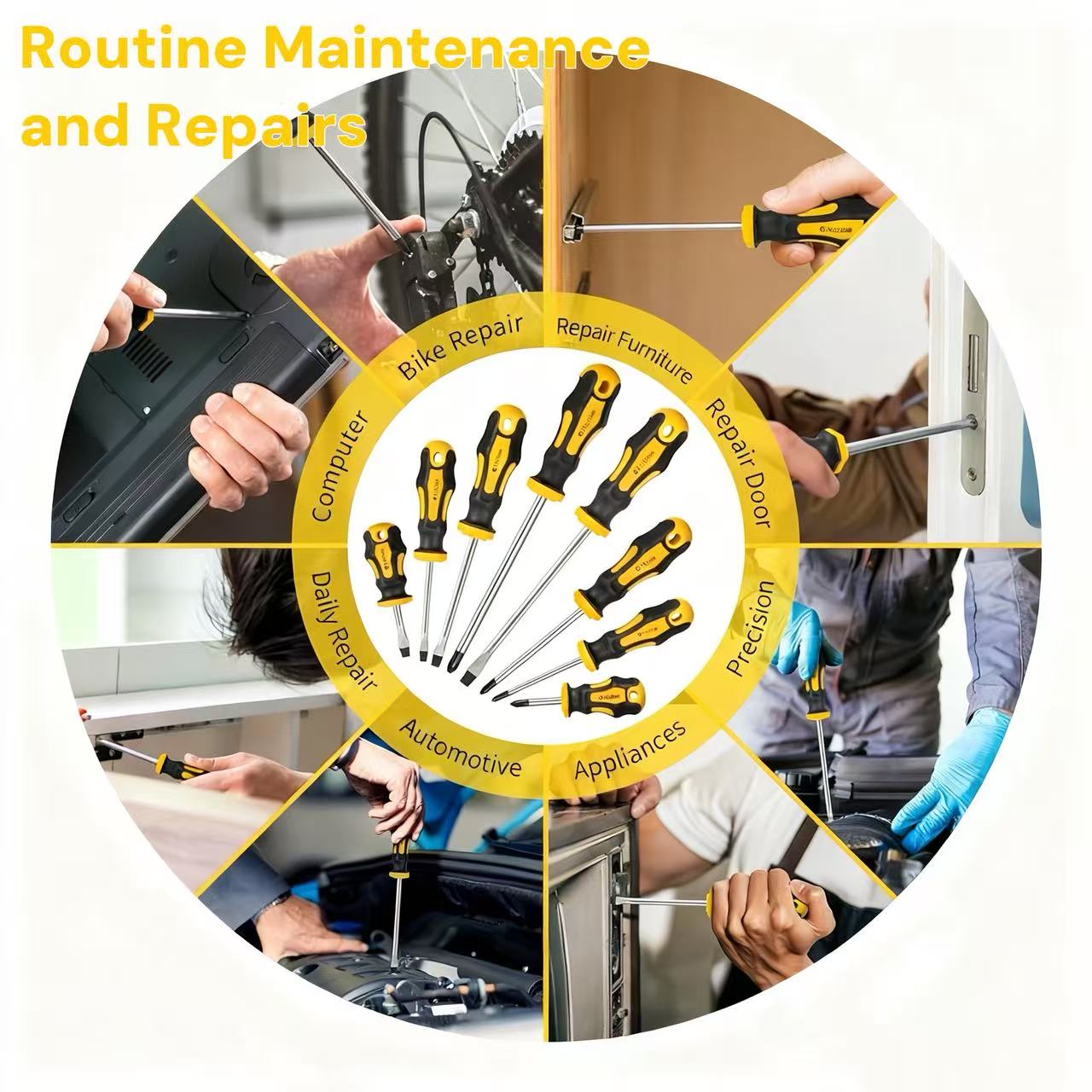 Alivio 43-Piece Screwdriver Tool Set, Chrome Vanadium Steel Magnetic Tips - PP+TPR Soft Grip Non-Slip Ergonomic Handles, Durable Storage Case for Home, DIY & Professional Repair - Image 2