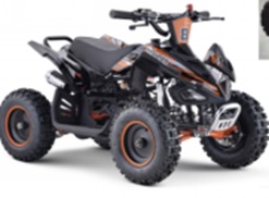 Alivio Kids 4-Wheel Electric Quad Bike with Spring Suspension, LED Lights, Music, and Battery Powered – for Ages 3–5 Years (Orange)