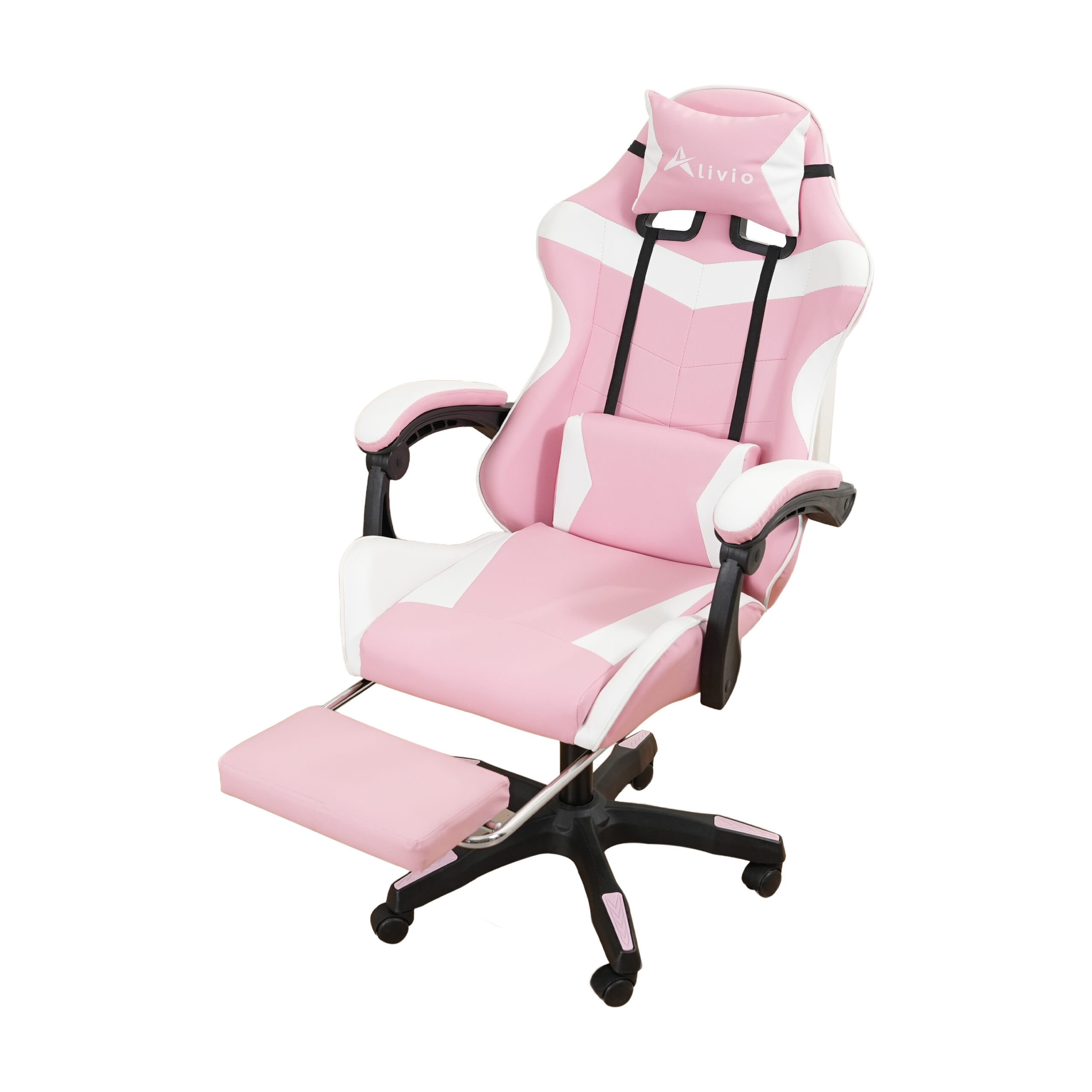 Alivio Ergonomic Gaming Chair - Footrest, Lumbar Support & Back Support, 360 Degree Swivel Office Massage Chair - Professional Video Game Chair