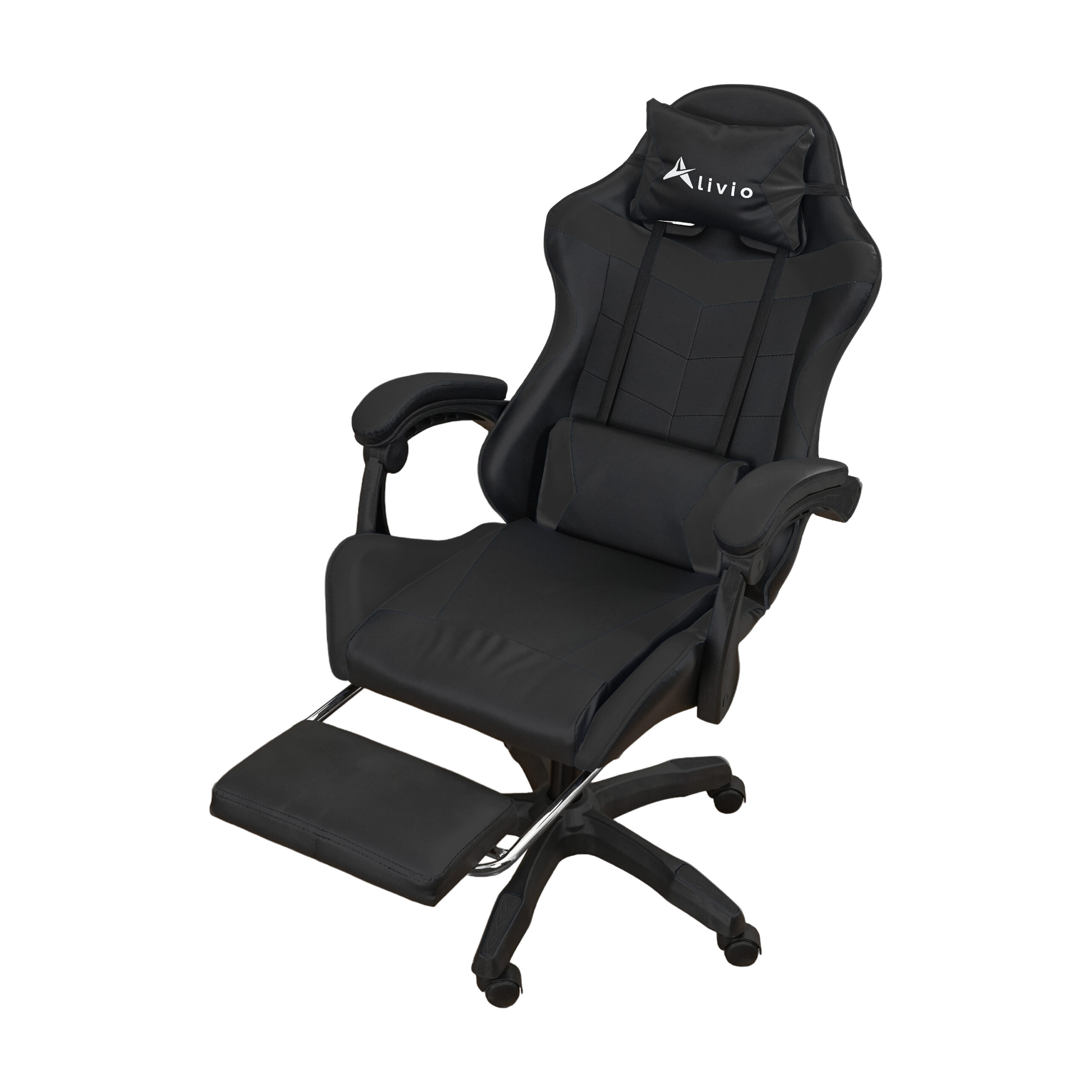 Alivio Ergonomic Gaming Chair - Footrest, Lumbar Support & Back Support, 360 Degree Swivel Office Massage Chair - Professional Video Game Chair - Image 3