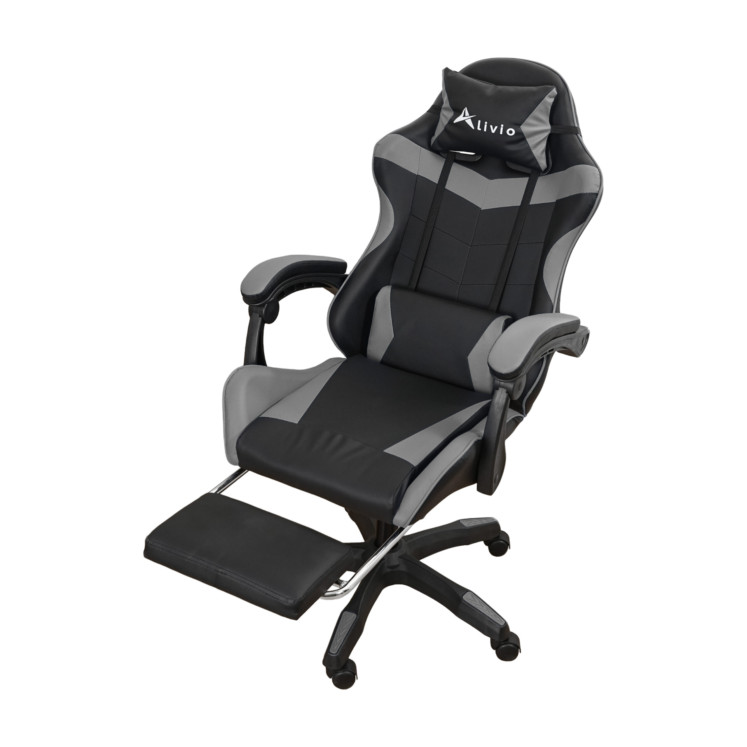 Alivio Ergonomic Gaming Chair - Footrest, Lumbar Support & Back Support, 360 Degree Swivel Office Massage Chair - Professional Video Game Chair - Image 6