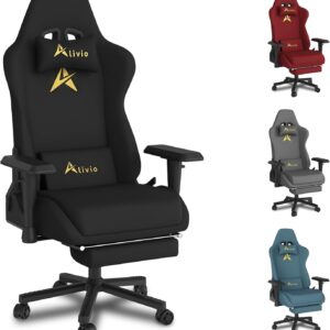 Alivio Premium Ergonomic Velvet Gaming Chair | Recliner, Footrest, Adjustable Armrests