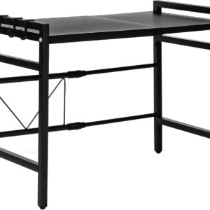 Alivio Multifunctional Expandable Desktop & Kitchen Microwave Storage Rack – Adjustable, Heavy-Duty, Heat-Resistant Countertop Organizer with Hook