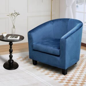 Alivio Comfy & Ergonomic Fabric Tub Chair, Premium Velvet Upholstery Soft Foam Cushion, Modern Accent Armchair for Bedroom, Living Room, Balcony