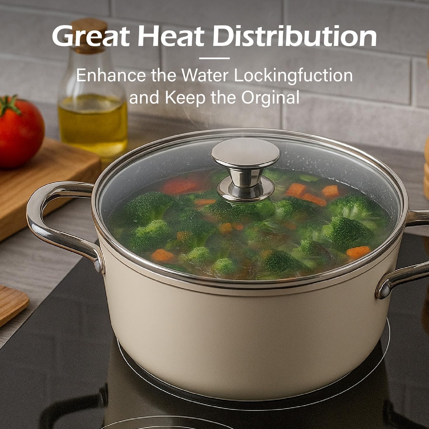 Alivio 10Pc Aluminum Alloy Cookware Set, Compatible with All Cooktops – Induction, Gas, Electric & Halogen - Dishwasher Safe, Non-Stick & Easy to Clean - Image 6