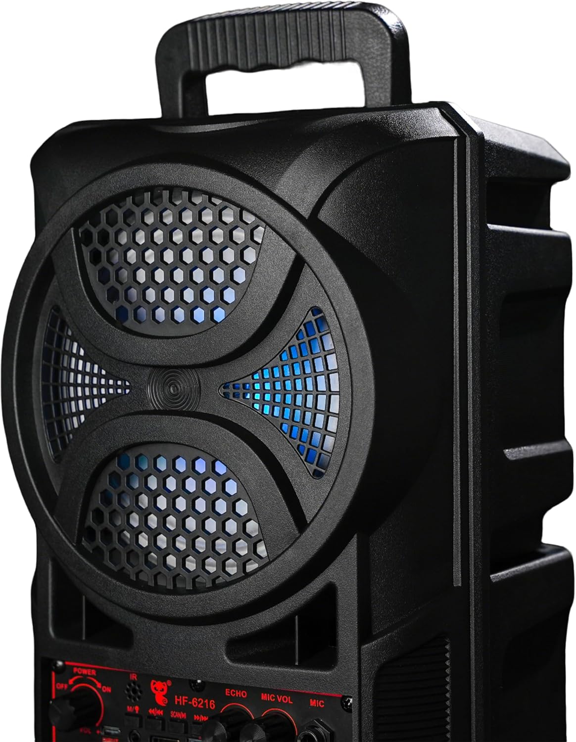 Alivio Portable Dual 6.5" Wireless Bluetooth Speaker with Mic, FM Radio, USB & AUX (Black)