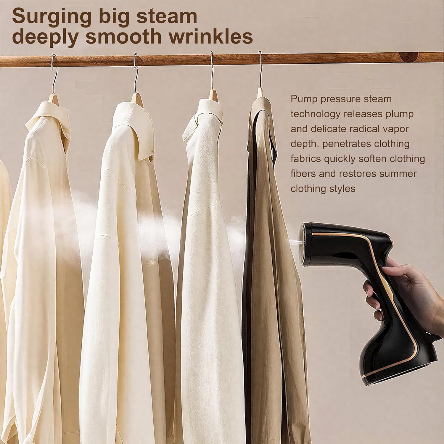 Alivio 20s Fast Heating Handheld Garment Steamer – 1780W Powerful Steam Iron with 320ml Tank, 3-Speed Steam Control & 7 Steam Outlets (Black) - Image 8