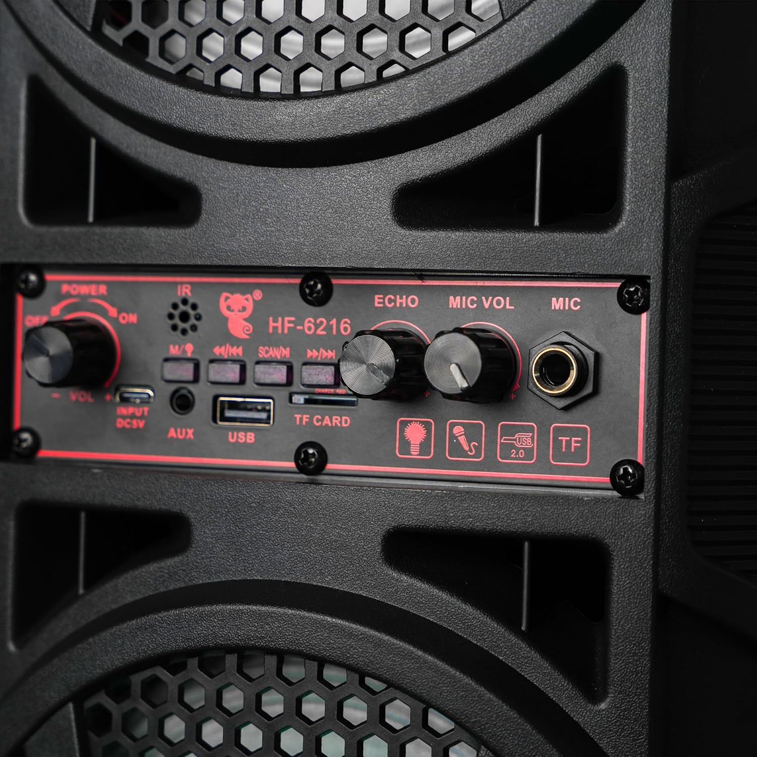 Alivio Portable Dual 6.5" Wireless Bluetooth Speaker with Mic, FM Radio, USB & AUX (Black) - Image 2