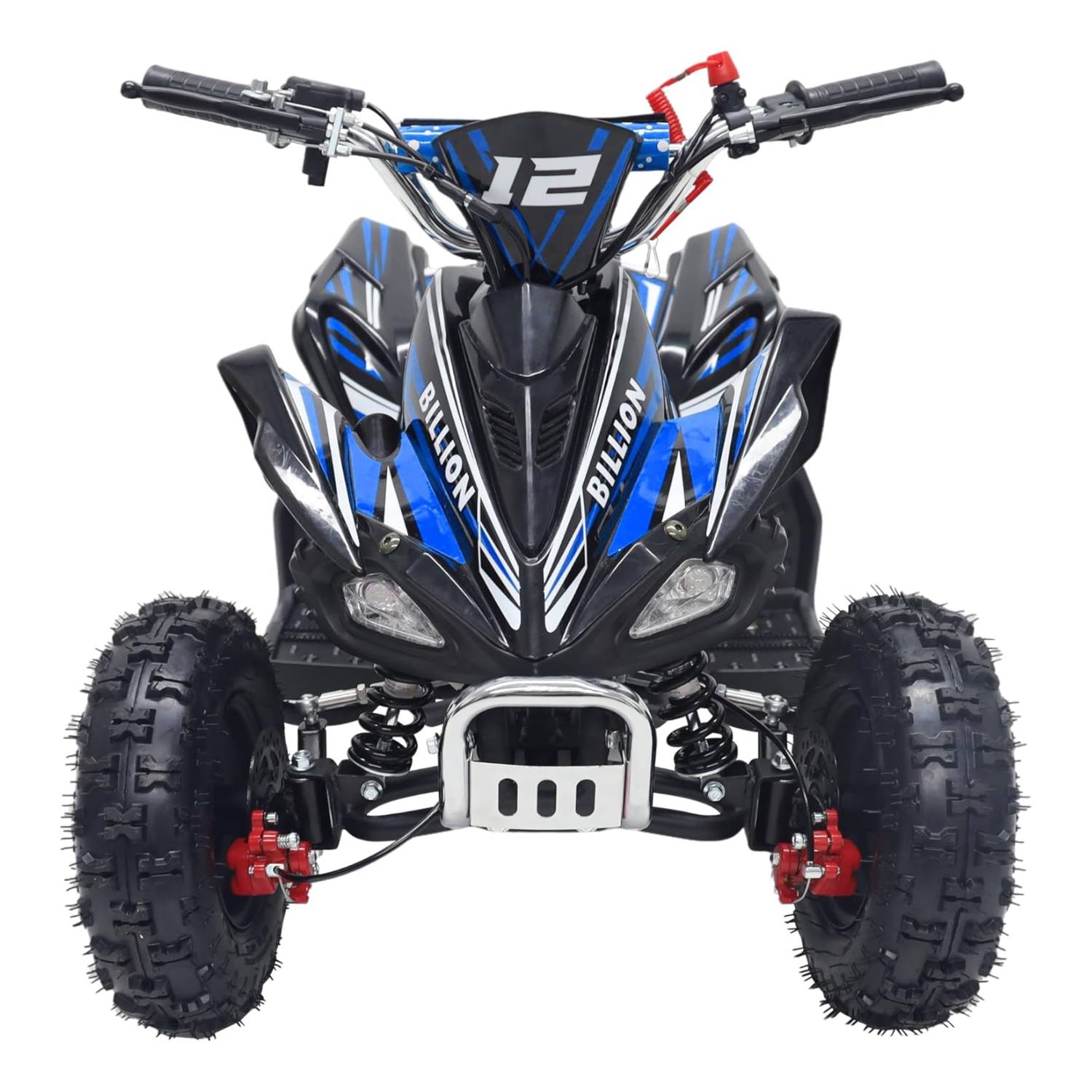 Alivio 49cc Premium Kids Mini Petrol Quad Bike – 2-Stroke Air-Cooled Engine, Horizontal Cylinder, 6" Off-Road Tyres, Front & Rear Disc Brakes (Blue)