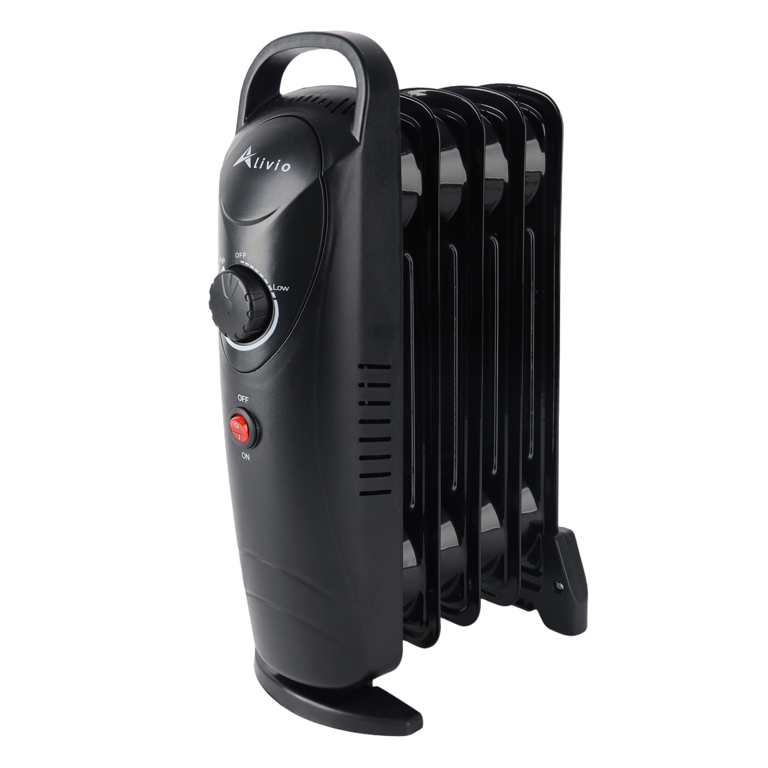 Alivio 5-Fins Oil Filled Room Heater with Adjustable Thermostat (Black)