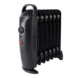 Alivio 7-Fins Oil Filled Room Heater with Adjustable Thermostat (Black)