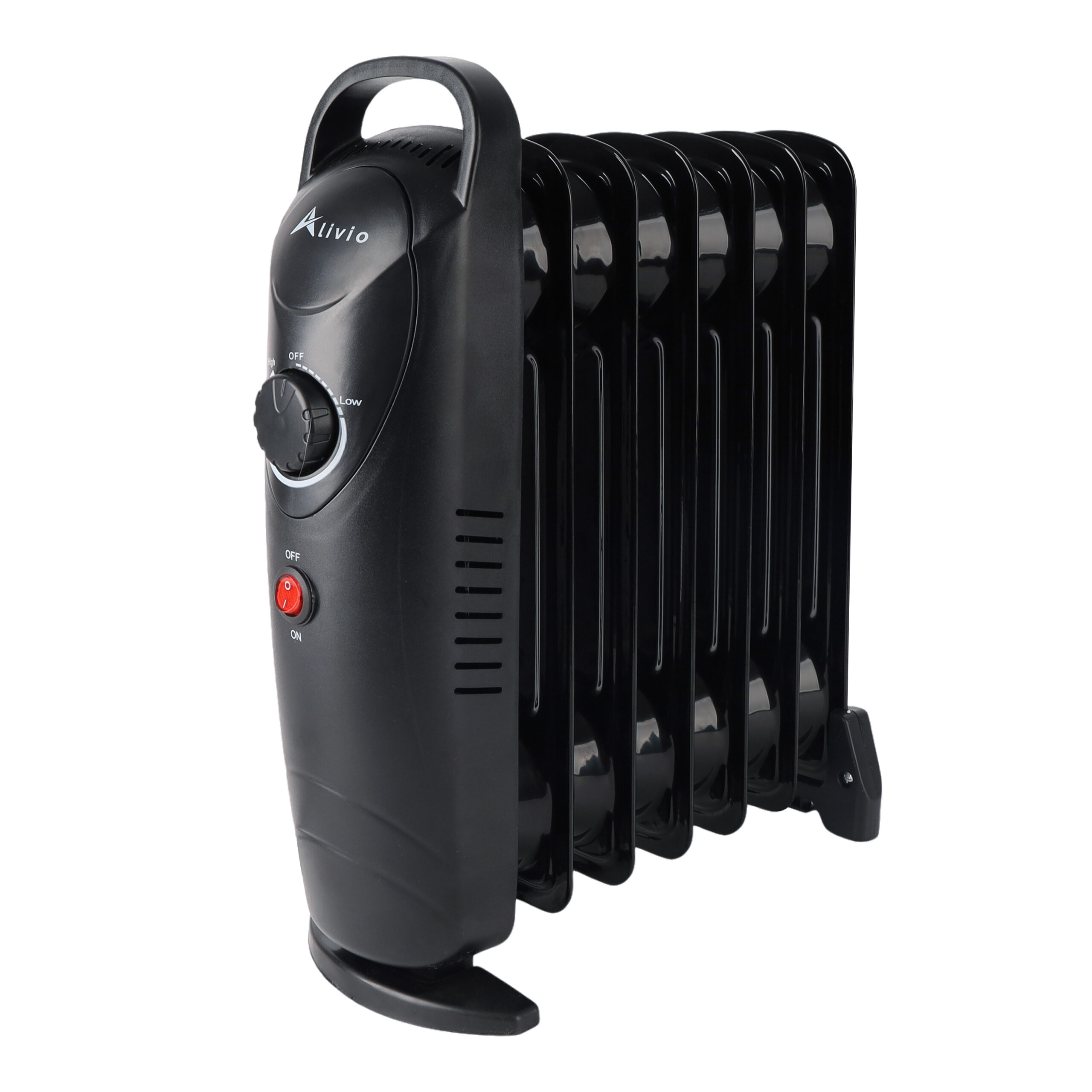 Alivio 7-Fins Oil Filled Room Heater with Adjustable Thermostat (Black)