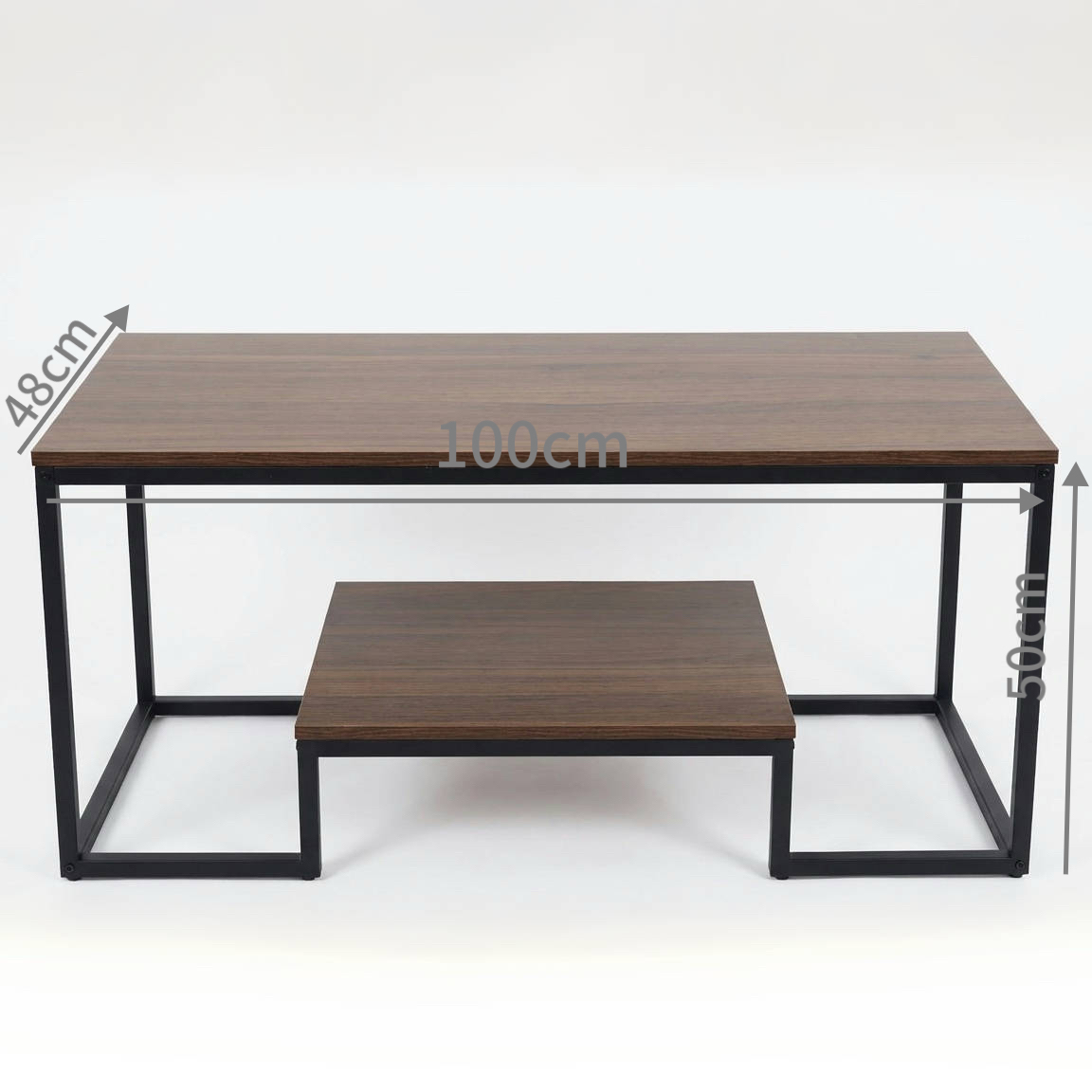 Alivio 2-Tier Modern Industrial Coffee Table with Metal Frame & Glass Top – Dual Storage Shelves, Sturdy Center Table for Living Room, Home & Office - Image 6