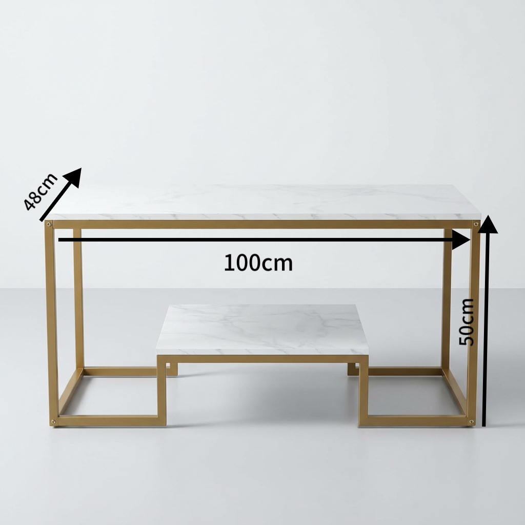 Alivio 2-Tier Modern Industrial Coffee Table with Metal Frame & Glass Top – Dual Storage Shelves, Sturdy Center Table for Living Room, Home & Office - Image 31