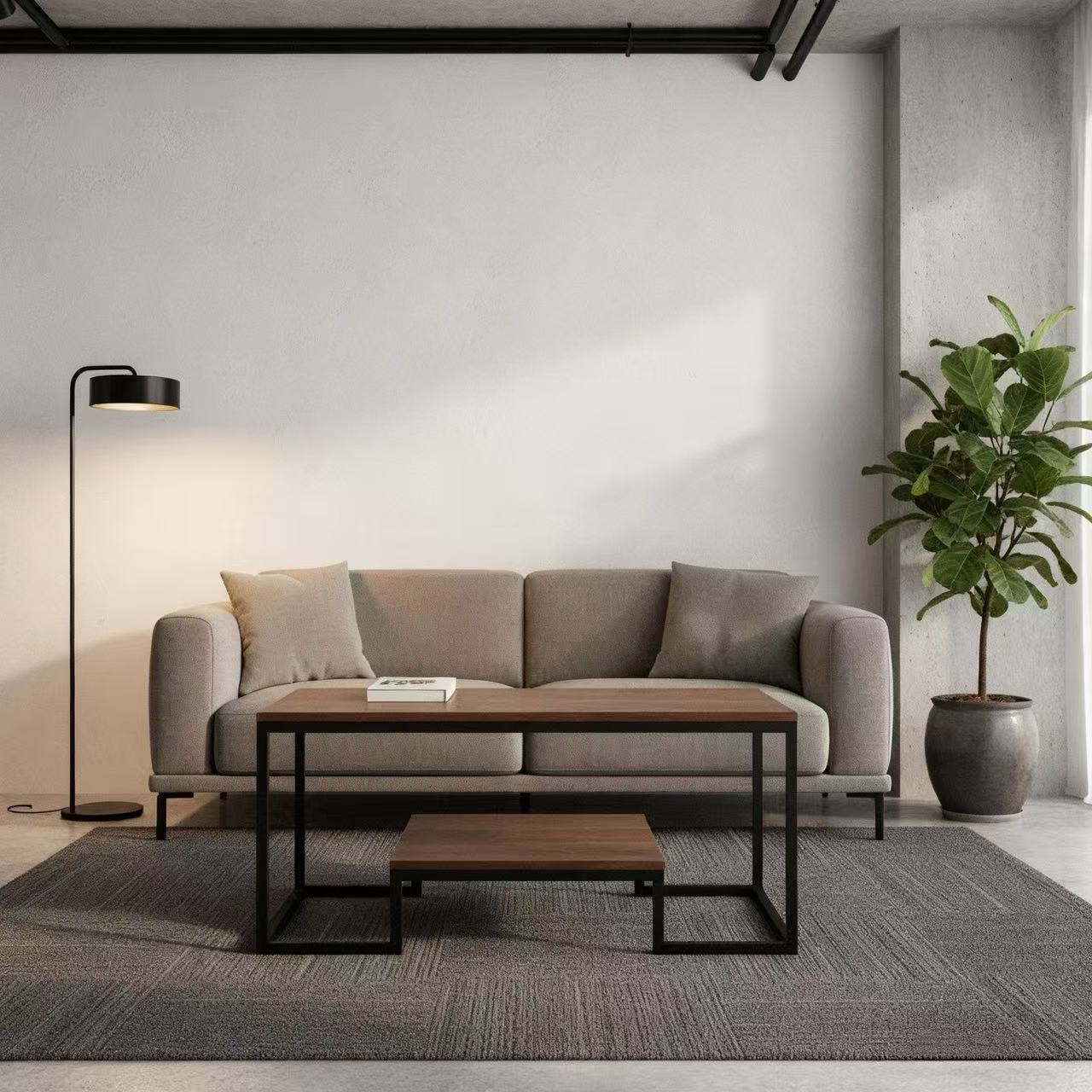 Alivio 2-Tier Modern Industrial Coffee Table with Metal Frame & Glass Top – Dual Storage Shelves, Sturdy Center Table for Living Room, Home & Office - Image 7