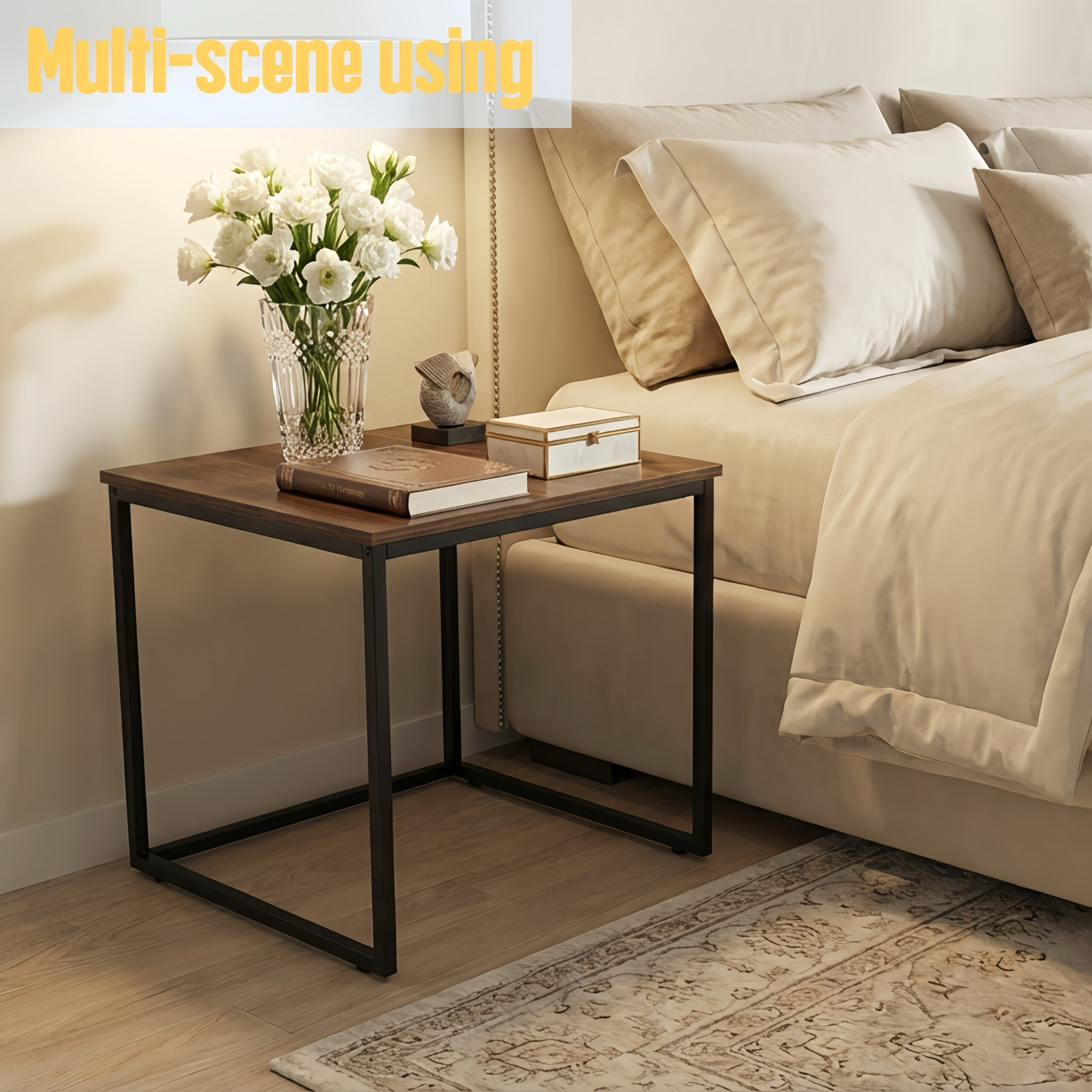 Alivio Industrial Nesting Coffee Tables with Sturdy Metal Base & Wood Finish Tops – Compact Space-Saving Center Table - Image 16