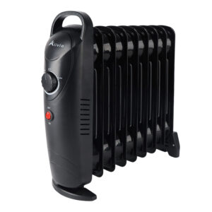 Alivio 9-Fins Oil Filled Room Heater with Adjustable Thermostat (Black)