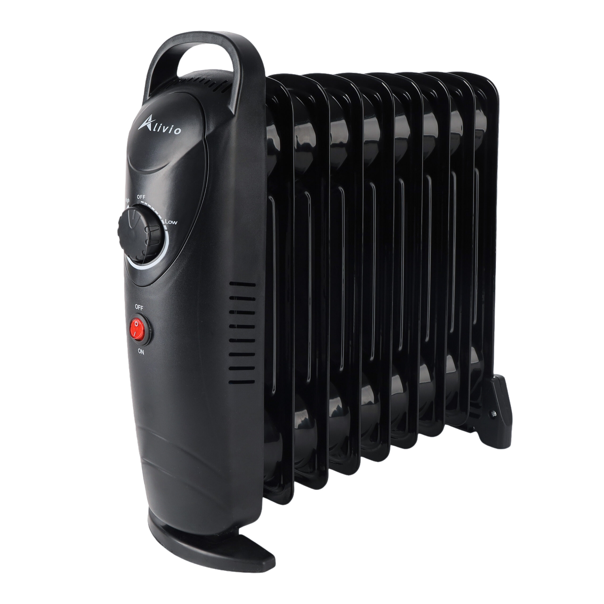Alivio 9-Fins Oil Filled Room Heater with Adjustable Thermostat (Black)