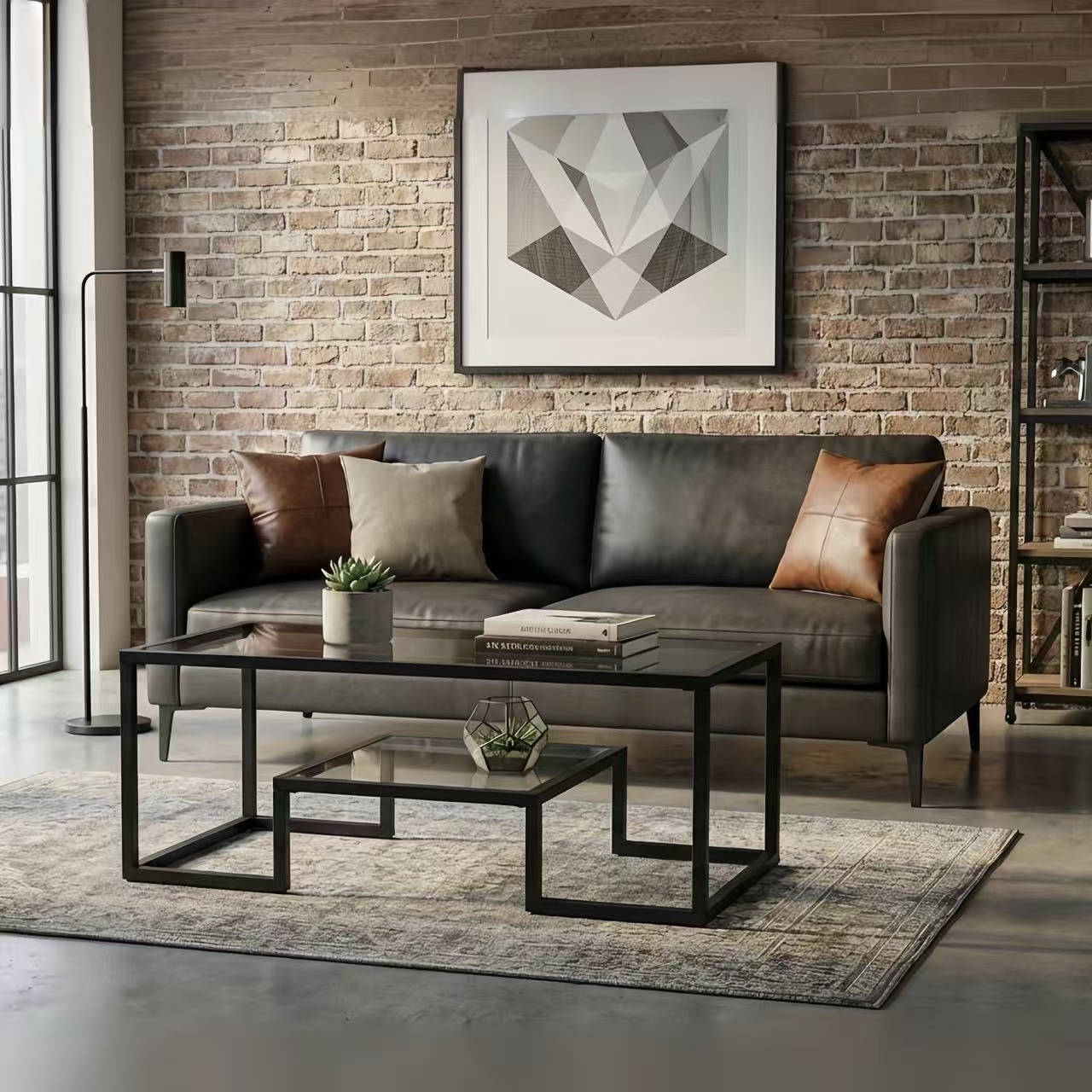 Alivio 2-Tier Modern Industrial Coffee Table with Metal Frame & Glass Top – Dual Storage Shelves, Sturdy Center Table for Living Room, Home & Office - Image 17