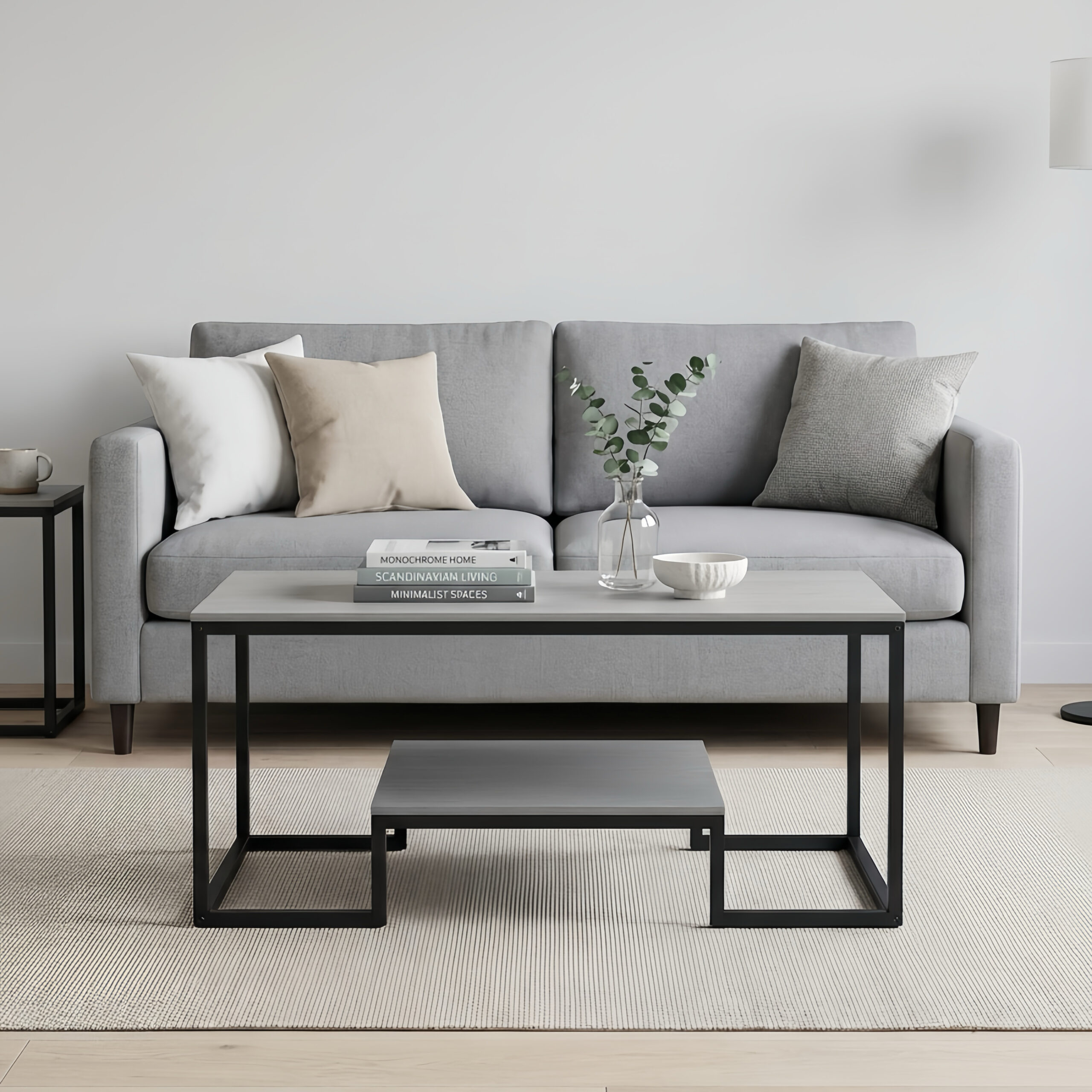 Alivio 2-Tier Modern Industrial Coffee Table with Metal Frame & Glass Top – Dual Storage Shelves, Sturdy Center Table for Living Room, Home & Office - Image 26