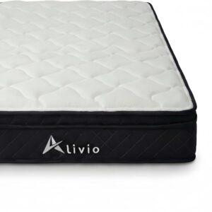 Alivio Single Size Mattress, Breathable Soft Knitted Microfiber Fabric with 7-Zone Strengthening Support (White & Black)