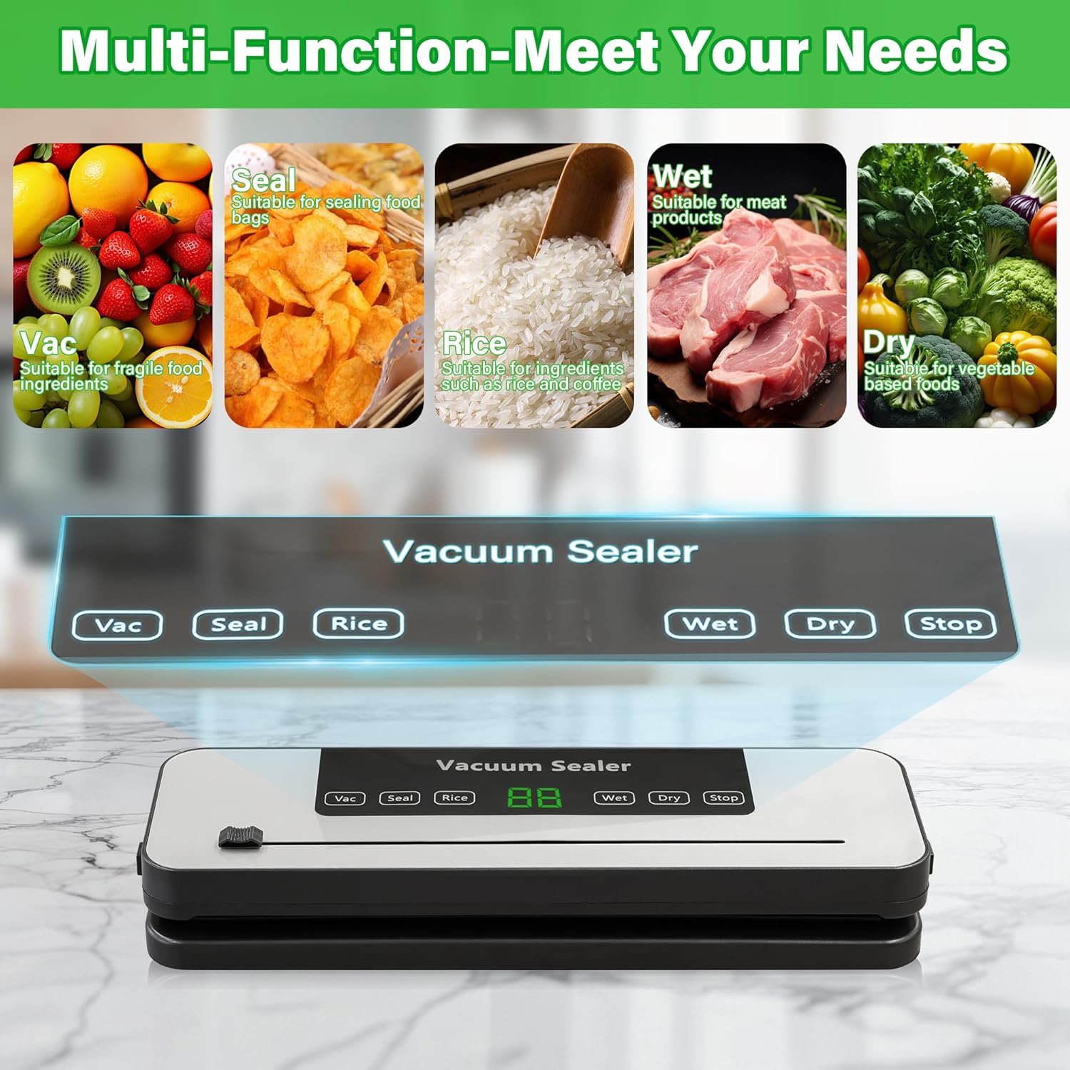 Alivio Multi-Function Vacuum Sealer Machine with Powerful Suction - Image 6