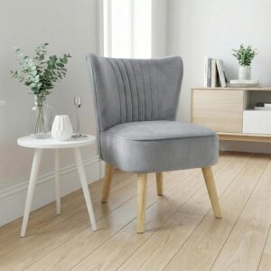 Alivio Modern Velvet Accent Chair for Living Room & Bedroom - Upholstered Lounge Chair with Solid Wood Legs, Stylish Single Seater Armchair for Home & Office