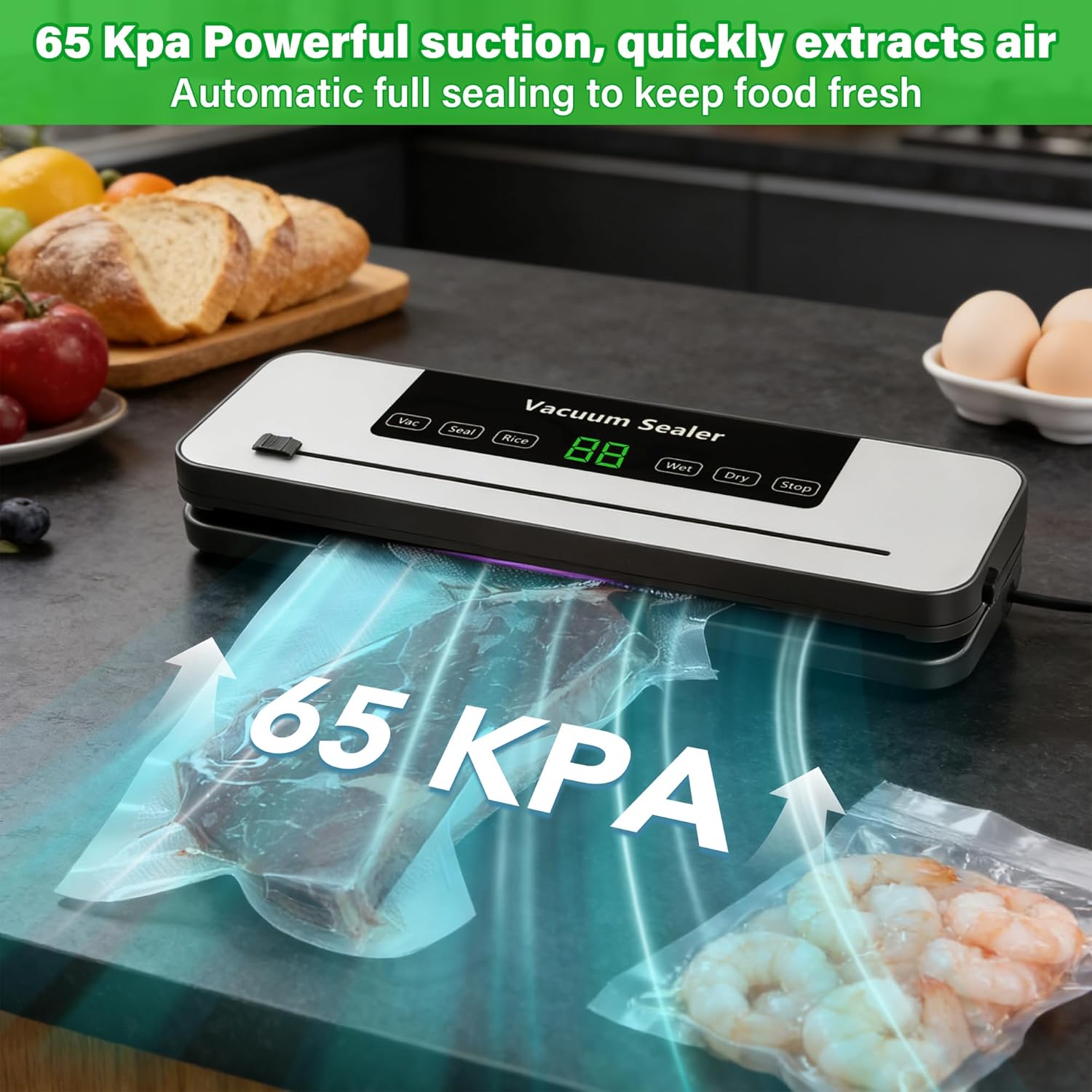 Alivio Multi-Function Vacuum Sealer Machine with Powerful Suction - Image 3