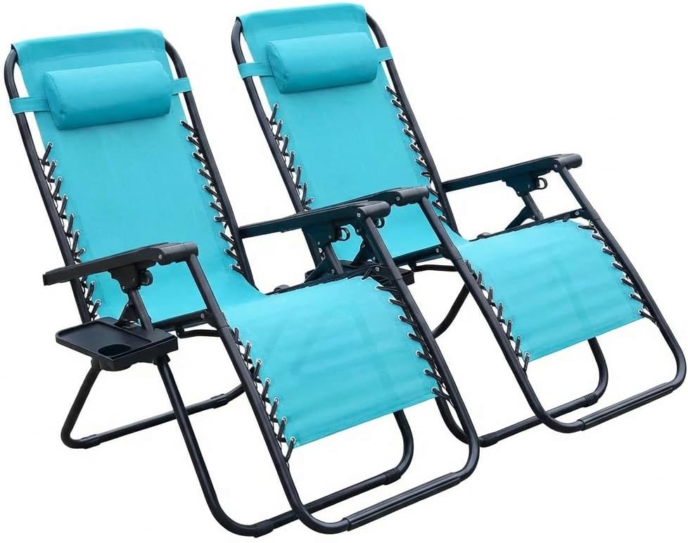 Alivio Zero Gravity Sun Lounger Adjustable Reclining Outdoor Garden Patio Relaxer Chair with Headrest Pillow Cup Holder and Heavy Duty Folding Frame - Image 33